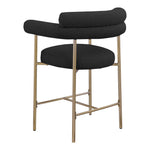 Blake Boucle Fabric Upholstered Counter Stool in Black