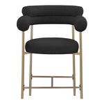 Blake Boucle Fabric Upholstered Counter Stool in Black