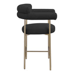 Blake Boucle Fabric Upholstered Counter Stool in Black