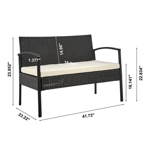Noli 4-Piece Conversation Set in Black and Cream