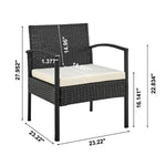 Noli 4-Piece Conversation Set in Black and Cream