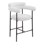 Blake Boucle Fabric Upholstered Counter Stool in Cream