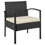 Noli 4-Piece Conversation Set in Black and Cream