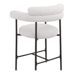 Blake Boucle Fabric Upholstered Counter Stool in Cream