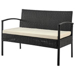 Noli 4-Piece Conversation Set in Black and Cream
