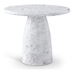 Cosenza 36" Marble Finish Concrete Indoor / Outdoor Dining Table in White