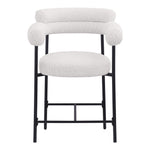 Blake Boucle Fabric Upholstered Counter Stool in Cream
