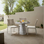Cosenza 36" Marble Finish Concrete Indoor / Outdoor Dining Table in White