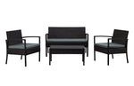Noli 4-Piece Conversation Set in Black and Gray