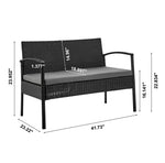 Noli 4-Piece Conversation Set in Black and Gray