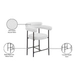 Blake Boucle Fabric Upholstered Counter Stool in Cream