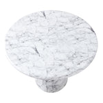 Cosenza 36" Marble Finish Concrete Indoor / Outdoor Dining Table in White