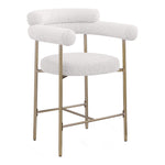 Blake Boucle Fabric Upholstered Counter Stool in Cream