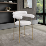 Blake Boucle Fabric Upholstered Counter Stool in Cream