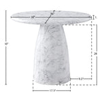 Cosenza 36" Marble Finish Concrete Indoor / Outdoor Dining Table in White