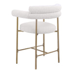 Blake Boucle Fabric Upholstered Counter Stool in Cream