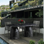 Cosenza 78" Marble Finish Concrete Indoor / Outdoor Dining Table (3 Boxes) in Black