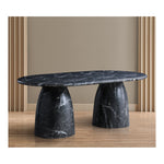 Cosenza 78" Marble Finish Concrete Indoor / Outdoor Dining Table (3 Boxes) in Black