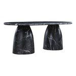 Cosenza 78" Marble Finish Concrete Indoor / Outdoor Dining Table (3 Boxes) in Black