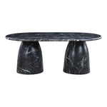 Cosenza 78" Marble Finish Concrete Indoor / Outdoor Dining Table (3 Boxes) in Black