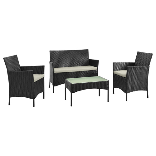 Imperia 4-Piece Conversation Set in Black and Cream