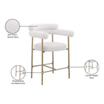 Blake Boucle Fabric Upholstered Counter Stool in Cream