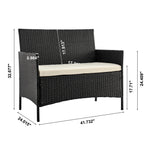 Imperia 4-Piece Conversation Set in Black and Cream