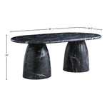 Cosenza 78" Marble Finish Concrete Indoor / Outdoor Dining Table (3 Boxes) in Black