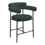 Blake Boucle Fabric Upholstered Counter Stool in Green