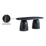 Cosenza 78" Marble Finish Concrete Indoor / Outdoor Dining Table (3 Boxes) in Black