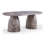 Cosenza 78" Marble Finish Concrete Indoor / Outdoor Dining Table (3 Boxes) in Brown
