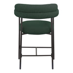 Blake Boucle Fabric Upholstered Counter Stool in Green