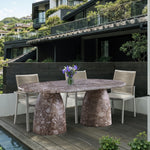 Cosenza 78" Marble Finish Concrete Indoor / Outdoor Dining Table (3 Boxes) in Brown