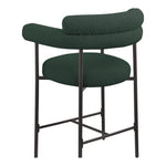 Blake Boucle Fabric Upholstered Counter Stool in Green