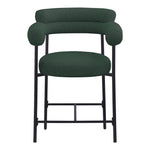 Blake Boucle Fabric Upholstered Counter Stool in Green