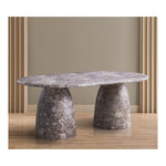 Cosenza 78" Marble Finish Concrete Indoor / Outdoor Dining Table (3 Boxes) in Brown