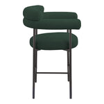 Blake Boucle Fabric Upholstered Counter Stool in Green
