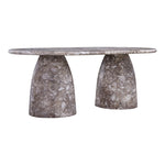 Cosenza 78" Marble Finish Concrete Indoor / Outdoor Dining Table (3 Boxes) in Brown