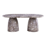 Cosenza 78" Marble Finish Concrete Indoor / Outdoor Dining Table (3 Boxes) in Brown