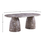 Cosenza 78" Marble Finish Concrete Indoor / Outdoor Dining Table (3 Boxes) in Brown