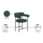 Blake Boucle Fabric Upholstered Counter Stool in Green
