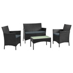 Imperia 4-Piece Conversation Set in Black and Gray