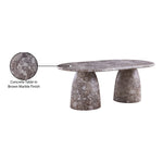 Cosenza 78" Marble Finish Concrete Indoor / Outdoor Dining Table (3 Boxes) in Brown