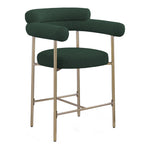 Blake Boucle Fabric Upholstered Counter Stool in Green