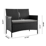 Imperia 4-Piece Conversation Set in Black and Gray