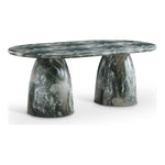 Cosenza 78" Marble Finish Concrete Indoor / Outdoor Dining Table (3 Boxes) in Green