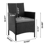 Imperia 4-Piece Conversation Set in Black and Gray