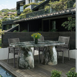 Cosenza 78" Marble Finish Concrete Indoor / Outdoor Dining Table (3 Boxes) in Green