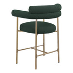 Blake Boucle Fabric Upholstered Counter Stool in Green
