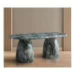 Cosenza 78" Marble Finish Concrete Indoor / Outdoor Dining Table (3 Boxes) in Green